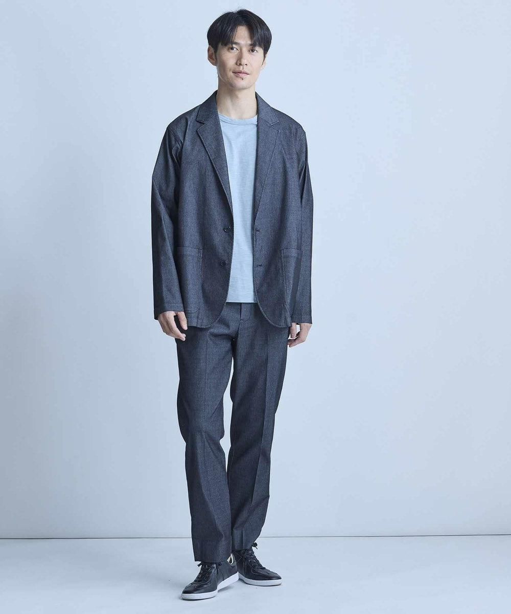 UNION STATION メッシュデニムイージーパンツ〈ストレッチ・軽量・ハンドウォッシャブル・通気性〉 ブラック