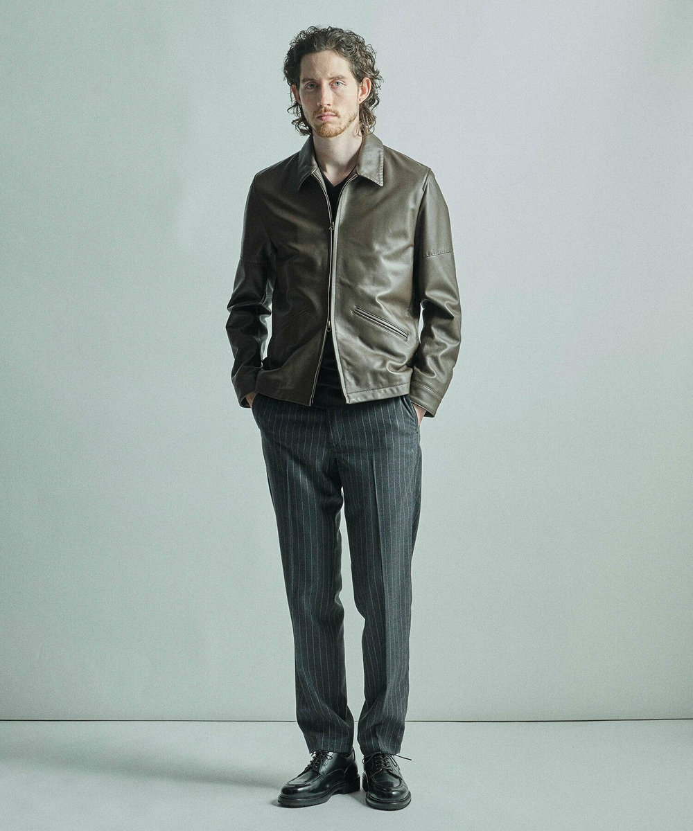 MEN'S BIGI クロームタンニングシープレザージャケット ブラウン