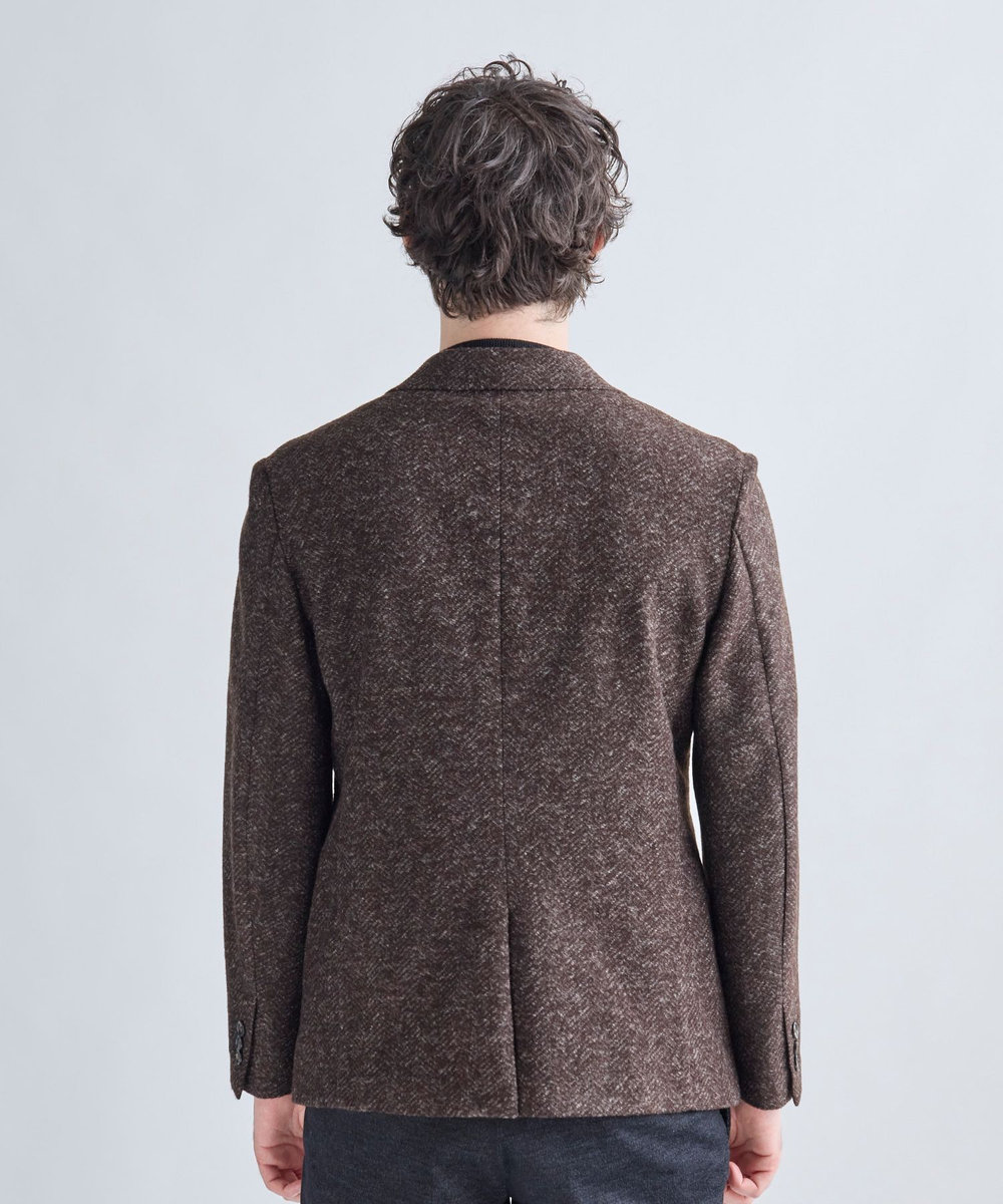 MEN'S BIGI Lanificio Romaウールジャージライクジャケット ブラウン