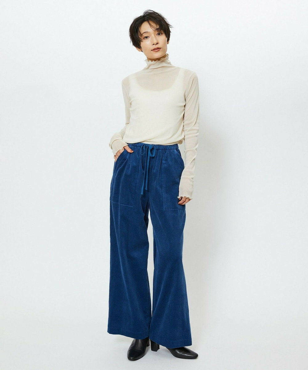 feerique feerique 6wコーデュロイイージーパンツ ブルー