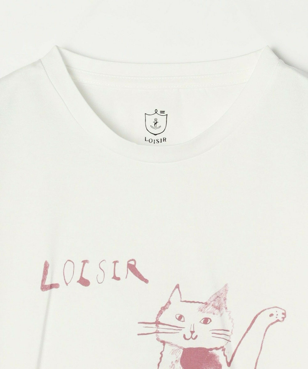 LOISIR 【アーティストコラボ】LOISIR×TORANEKOBONBONイラストプリントTシャツ オフホワイト