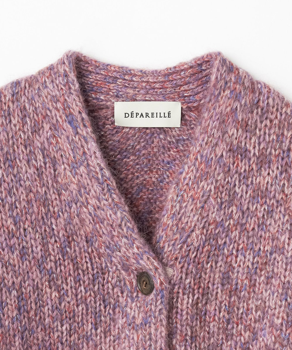 DÉPAREILLÉ MOHAIR LAME CARDIGAN / モヘヤラメカーディガン ワイン