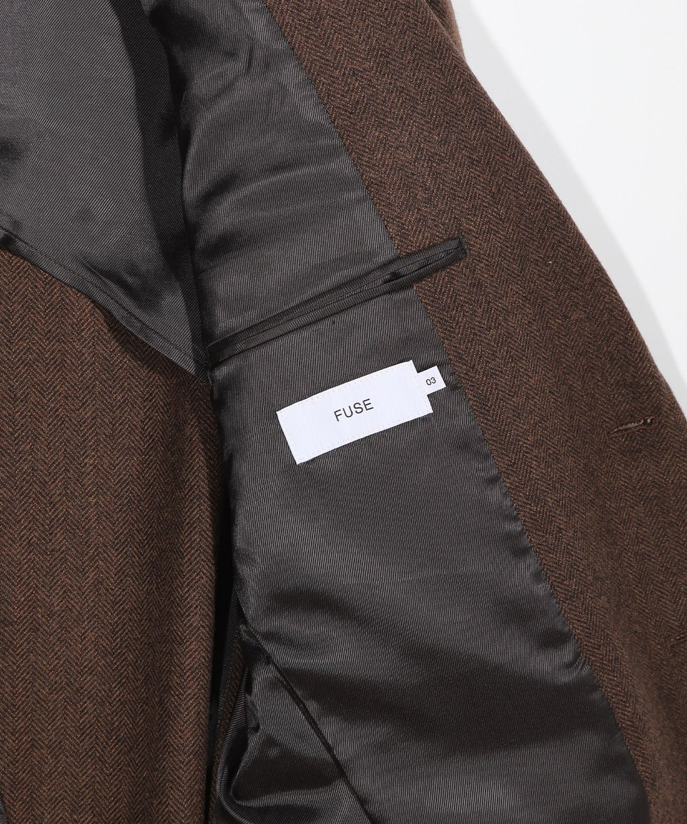MEN'S BIGI ヘリンボーン柄テーラードジャケット ブラウン