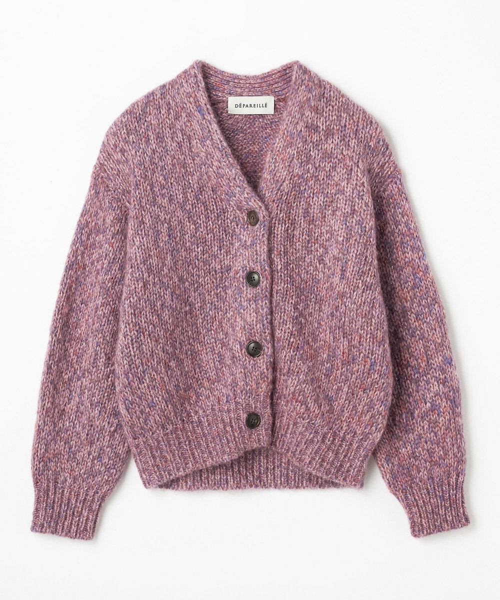 DÉPAREILLÉ MOHAIR LAME CARDIGAN / モヘヤラメカーディガン ワイン