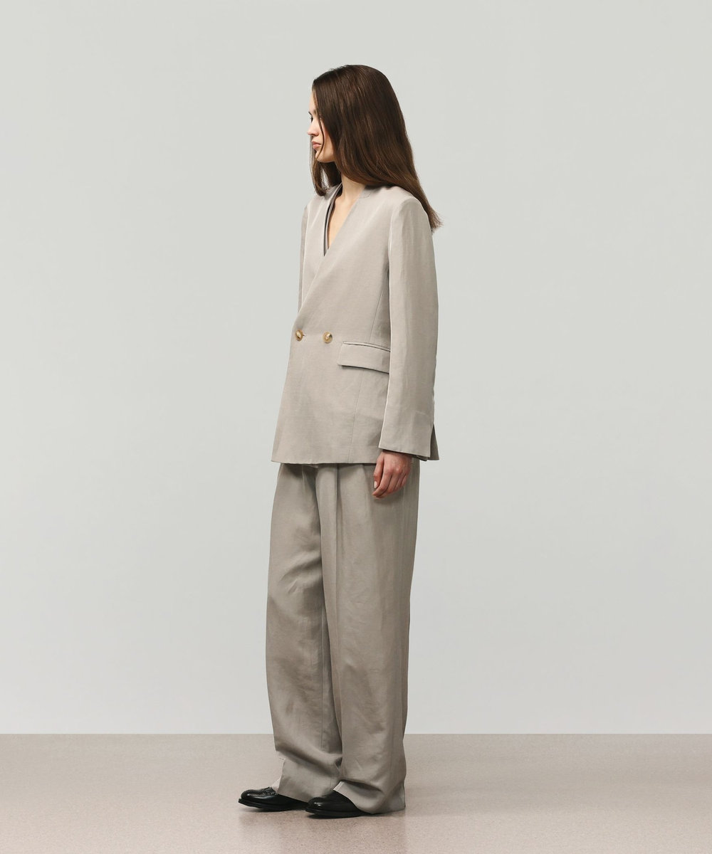DÉPAREILLÉ TRIACETATE LINEN WAIST BELT PANTS / トリアセテートリネンウエストベルトパンツ ベージュ