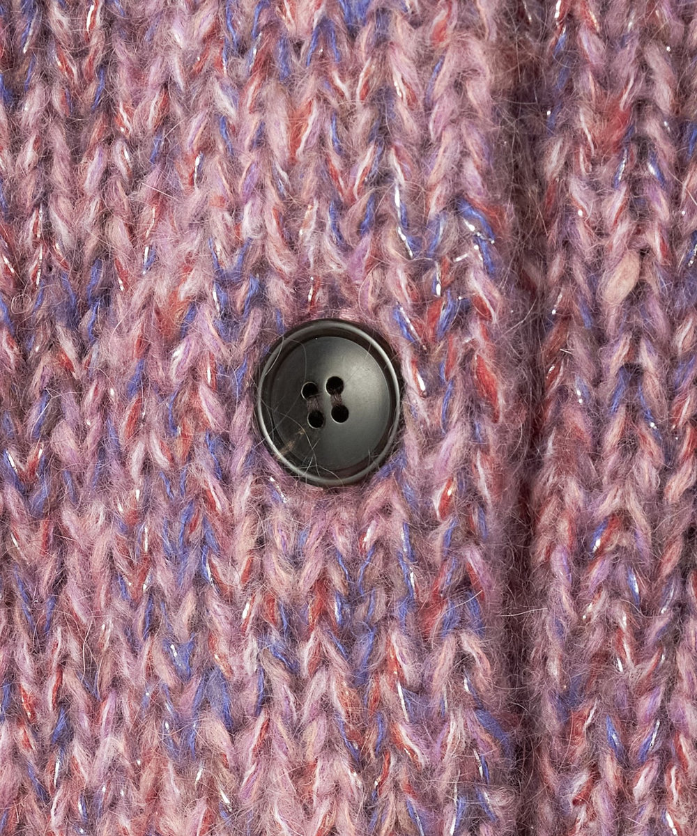 DÉPAREILLÉ MOHAIR LAME CARDIGAN / モヘヤラメカーディガン ワイン