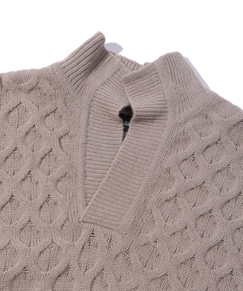 MEN'S BIGI 7Gハニカムスキッパーニット ベージュ
