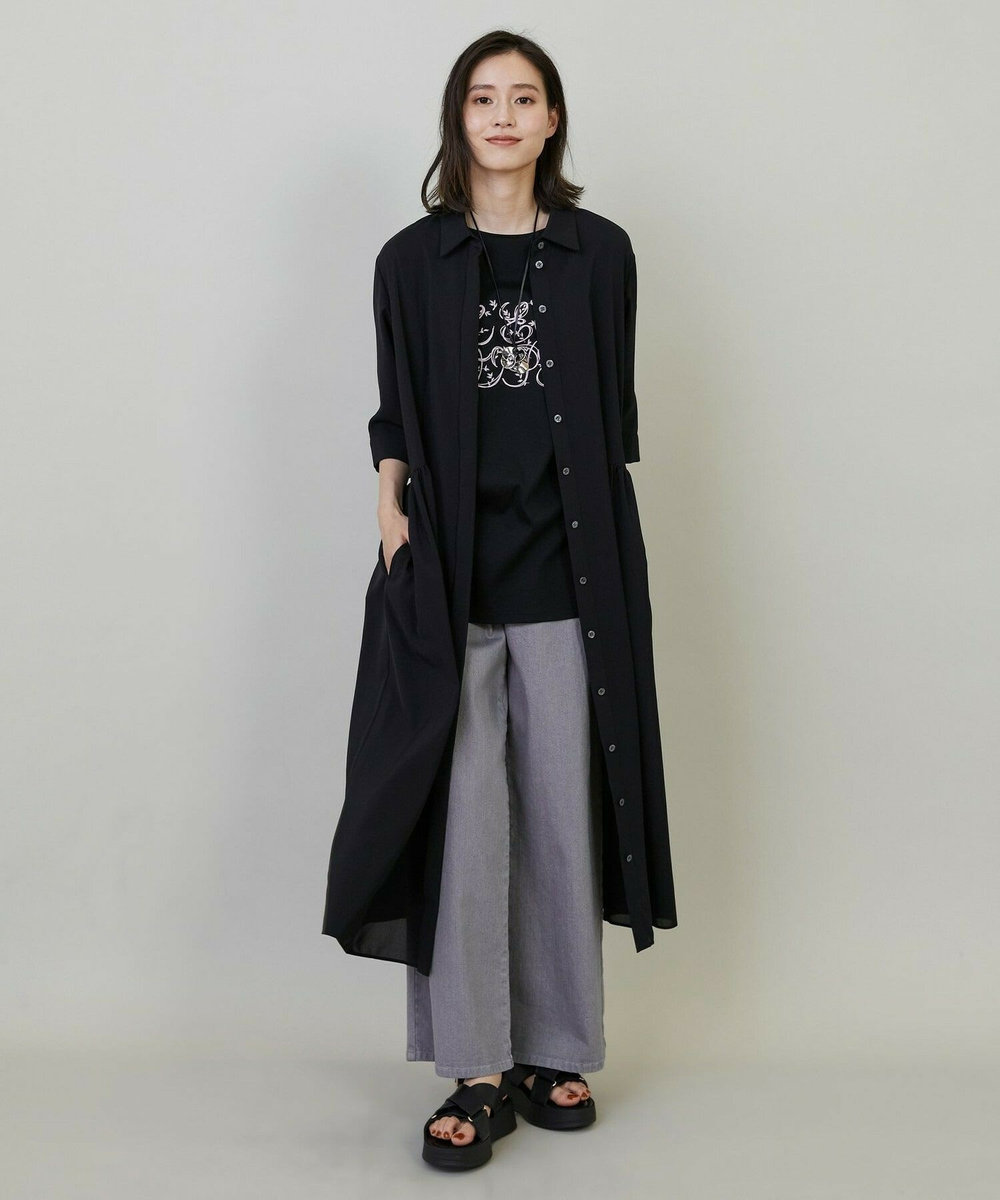 L'EQUIPE Lサイズ（大きいサイズ） 【大きいサイズ】コットンスムースロゴTシャツ ブラック