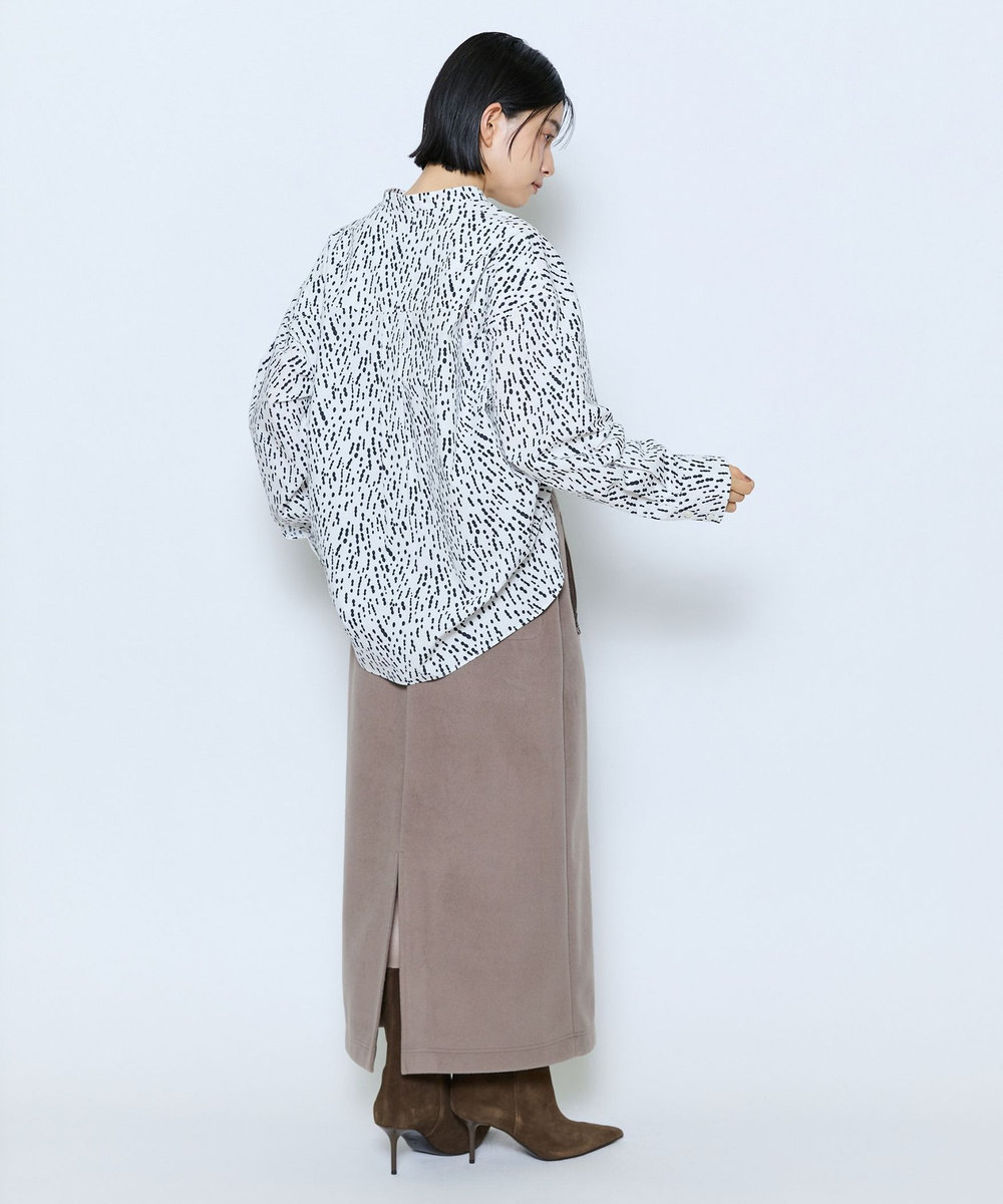 MOGA feerique ドローイングドットPtスキッパーシャツ ホワイト