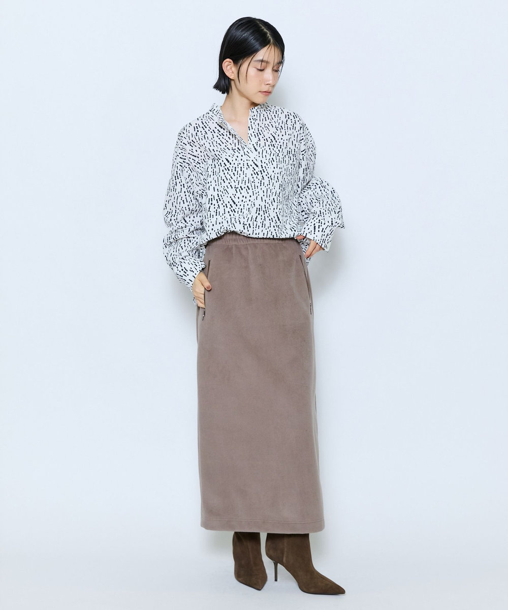 MOGA feerique ドローイングドットPtスキッパーシャツ ホワイト