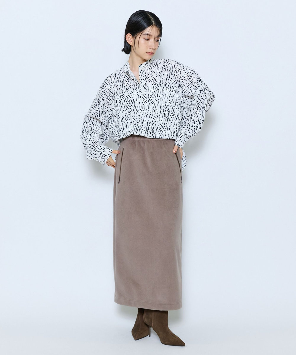MOGA feerique ドローイングドットPtスキッパーシャツ ホワイト