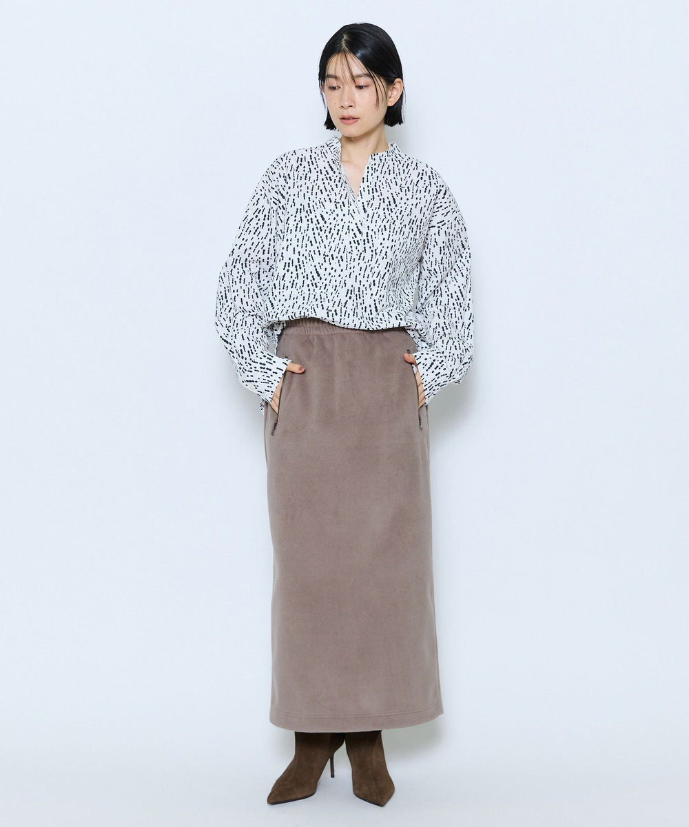 MOGA feerique ドローイングドットPtスキッパーシャツ ホワイト