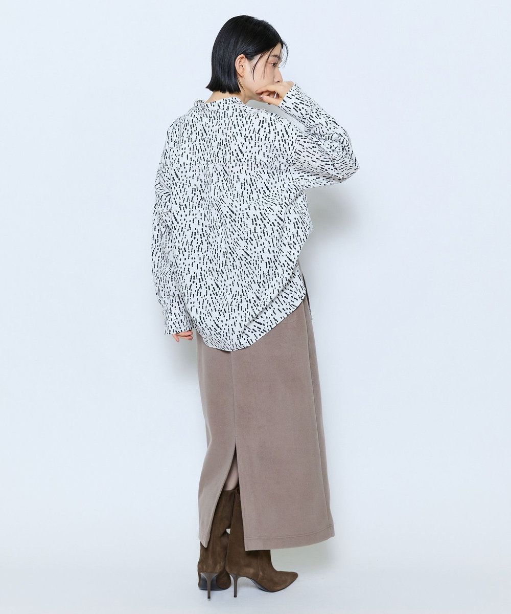 MOGA feerique ドローイングドットPtスキッパーシャツ ホワイト