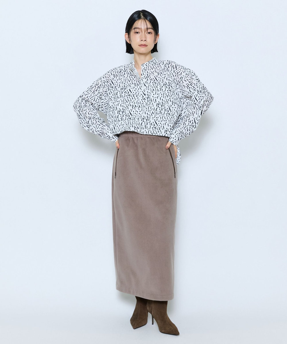 MOGA feerique ドローイングドットPtスキッパーシャツ ホワイト