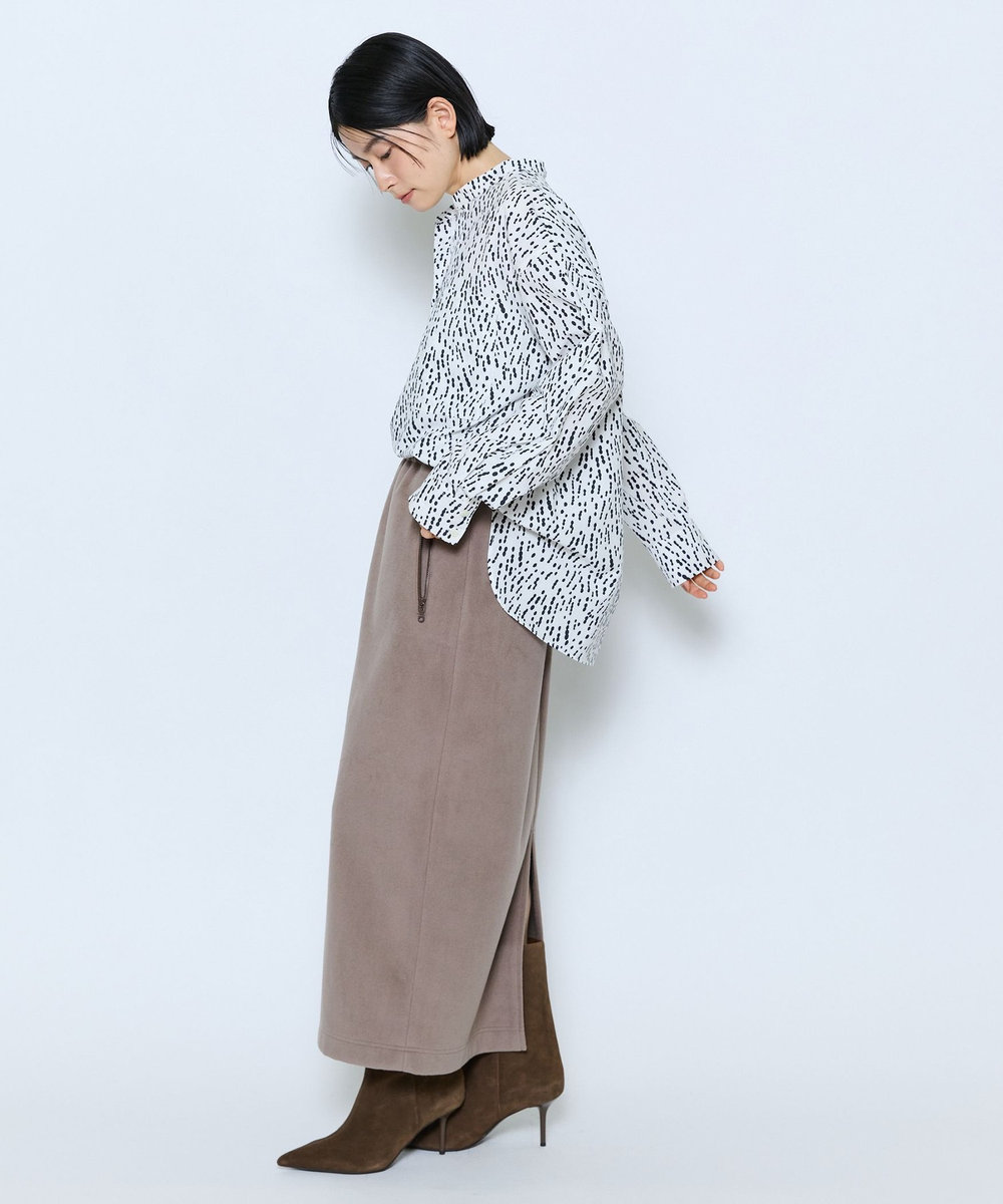 MOGA feerique ドローイングドットPtスキッパーシャツ ホワイト