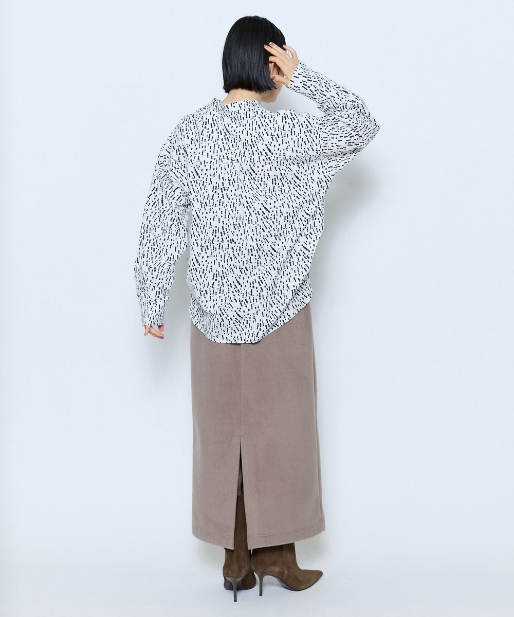 MOGA feerique ドローイングドットPtスキッパーシャツ ホワイト
