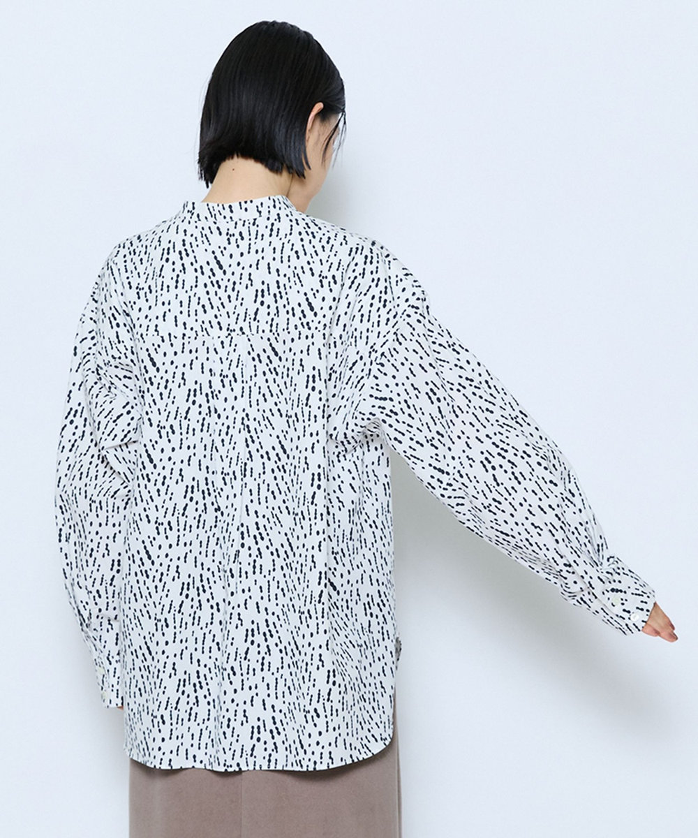MOGA feerique ドローイングドットPtスキッパーシャツ ホワイト