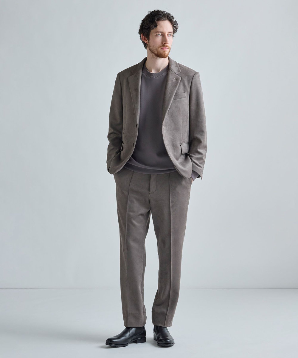 MEN'S BIGI ジョーゼットボンディング モックネックプルオーバー モカ