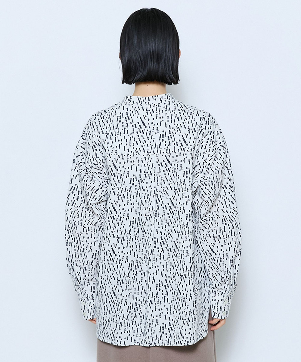 MOGA feerique ドローイングドットPtスキッパーシャツ ホワイト