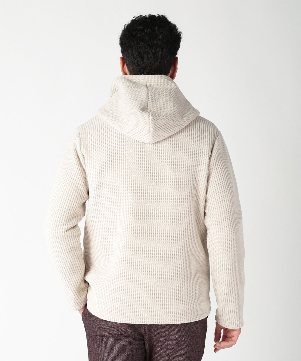 MEN'S BIGI ボリュームネック起毛ワッフルパーカー オフホワイト