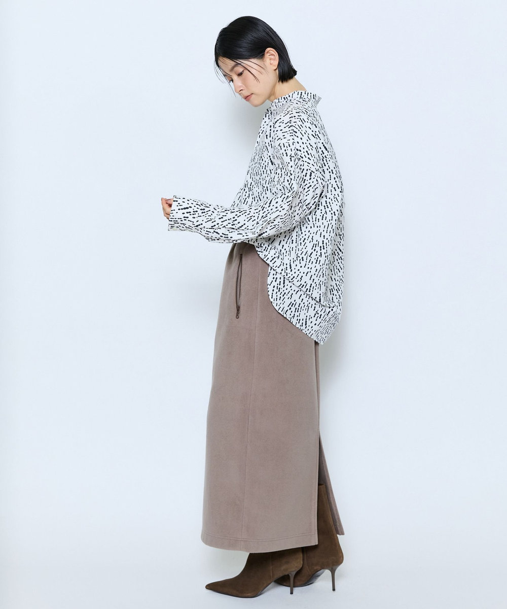 MOGA feerique ドローイングドットPtスキッパーシャツ ホワイト