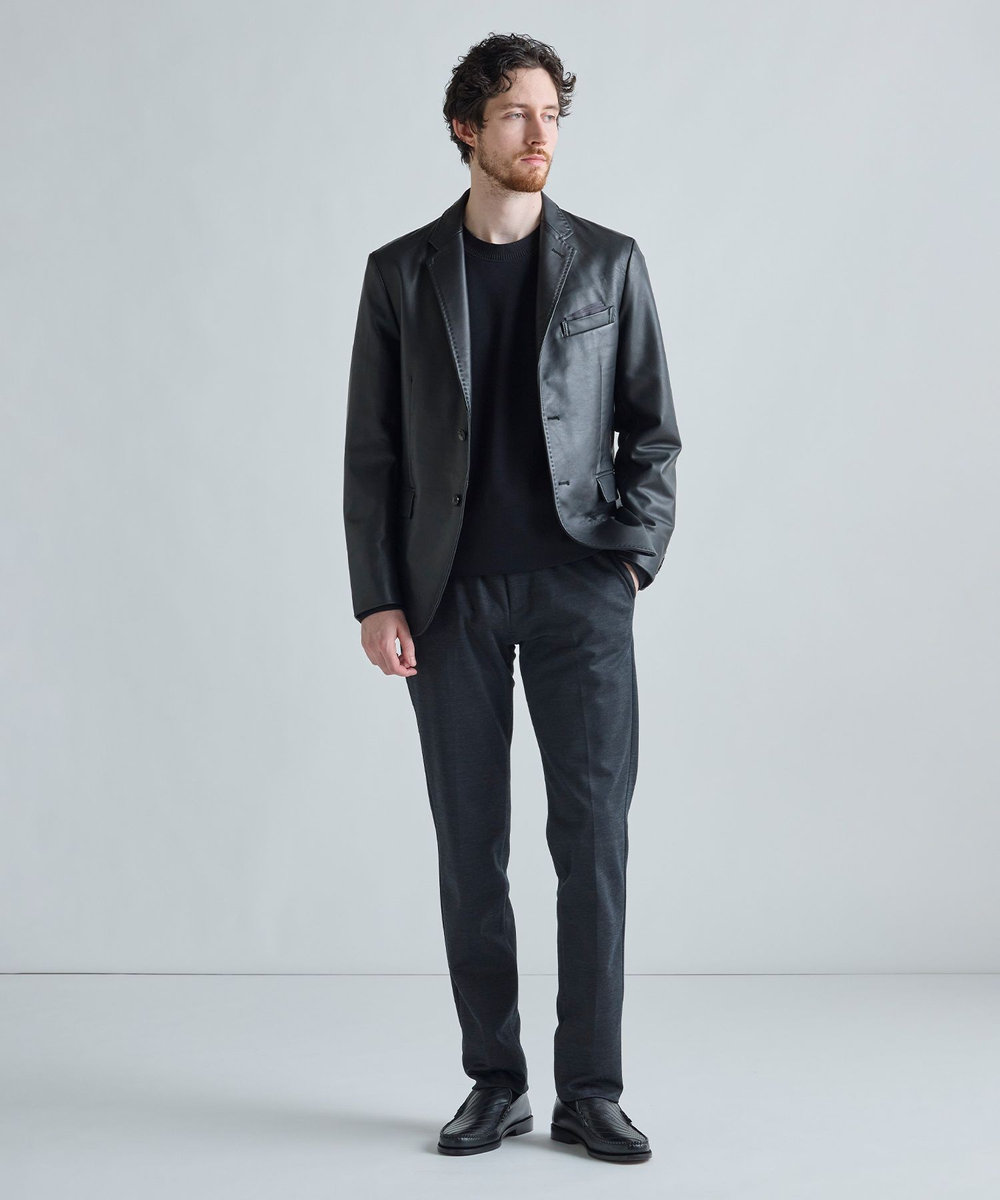 MEN'S BIGI ジョーゼットボンディング モックネックプルオーバー ブラック