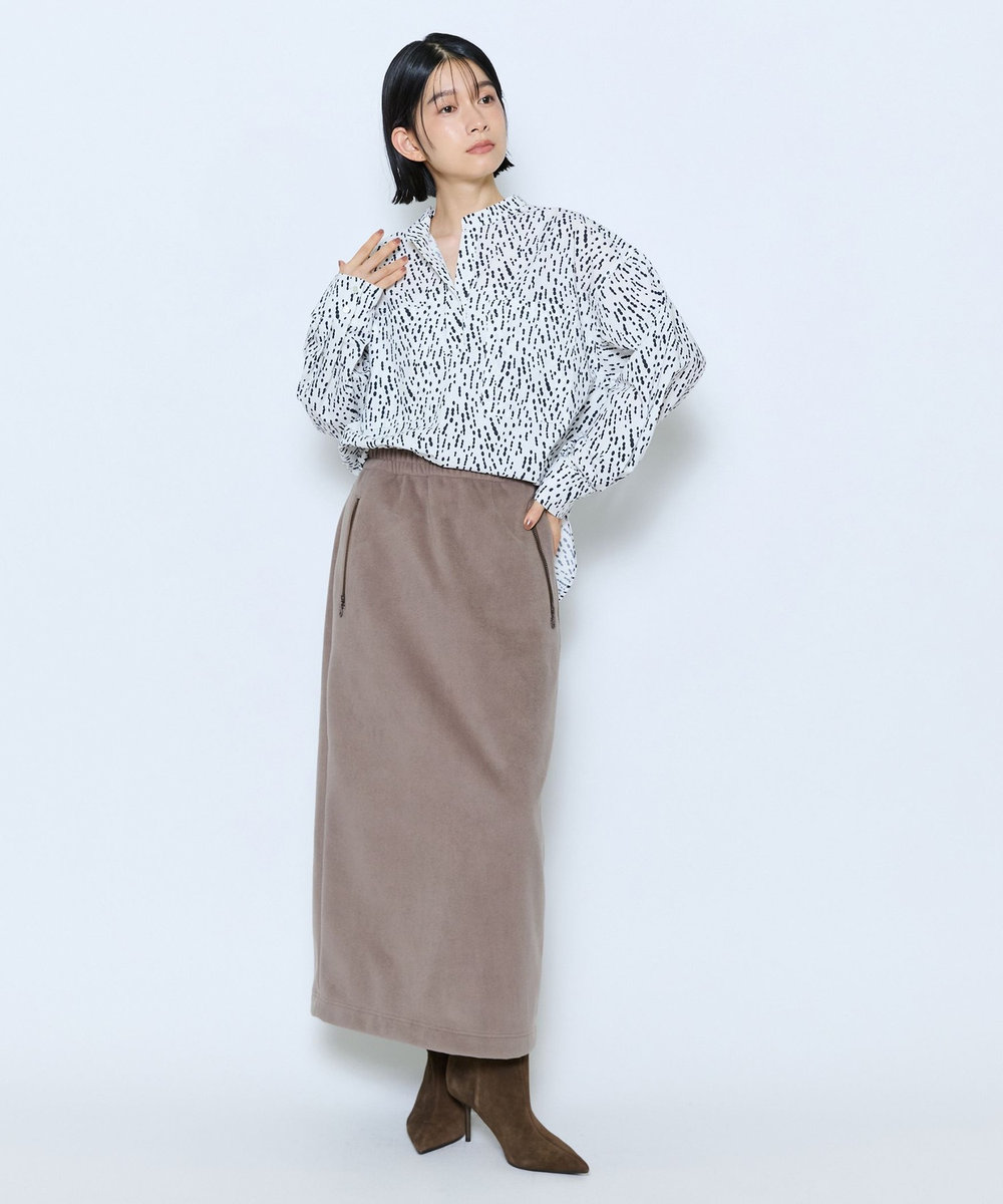 MOGA feerique ドローイングドットPtスキッパーシャツ ホワイト