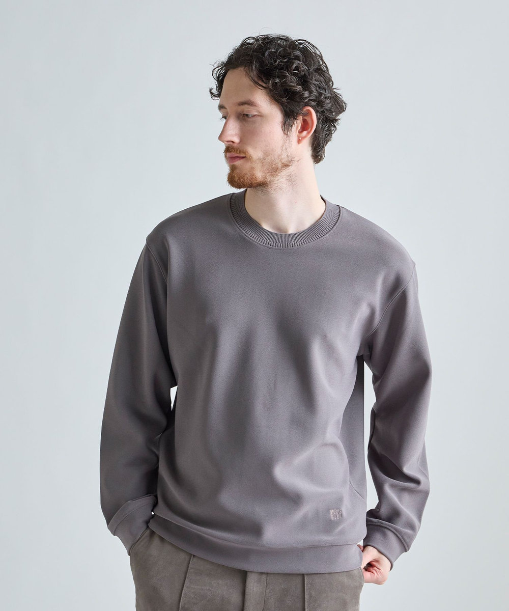 MEN'S BIGI ジョーゼットボンディング モックネックプルオーバー モカ