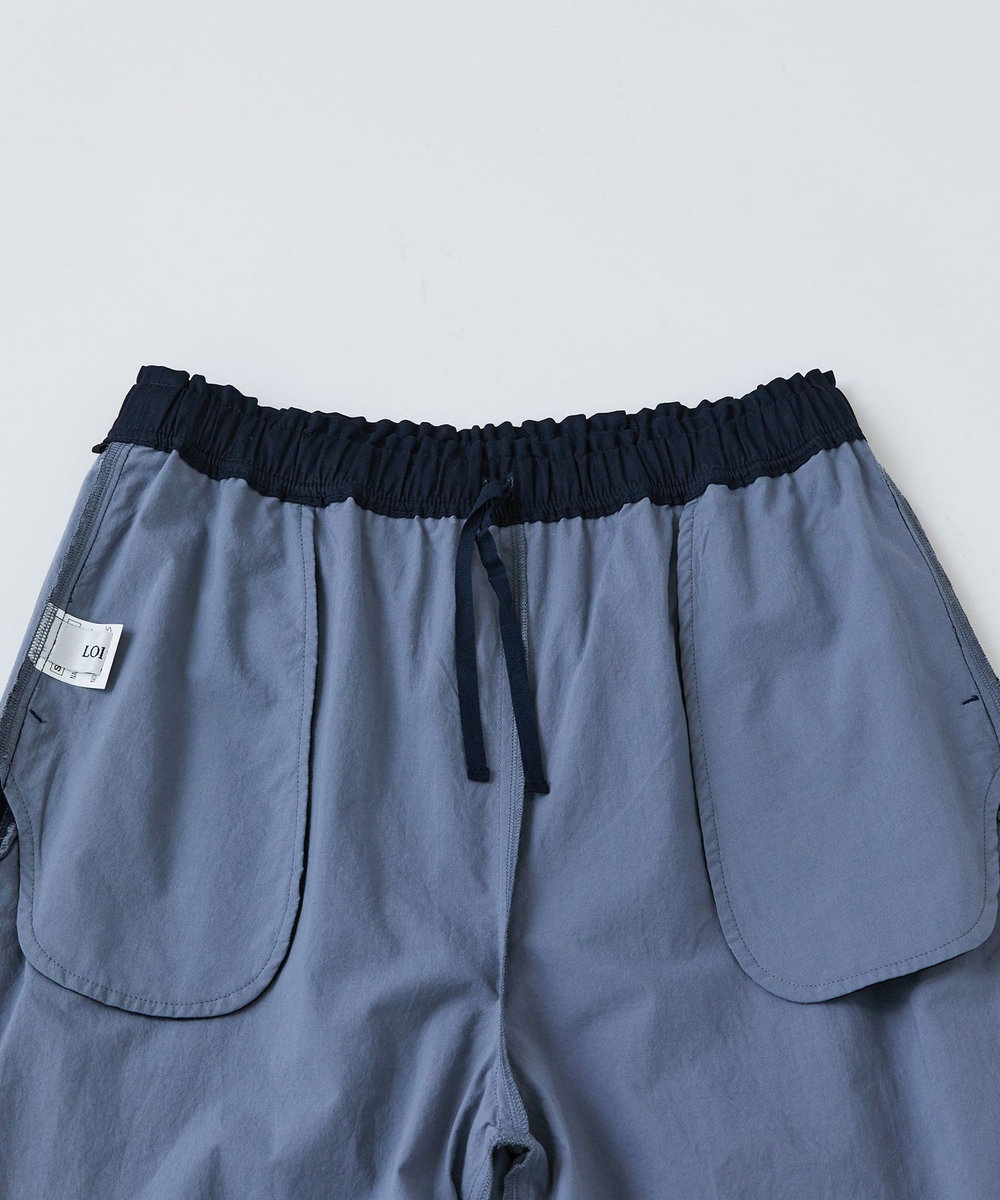 LOISIR 【MTサイズ有り】コットンレイヤードパンツ ネイビー