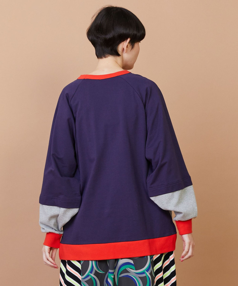 FRAPBOIS レイヤーリブ カットソー ネイビー