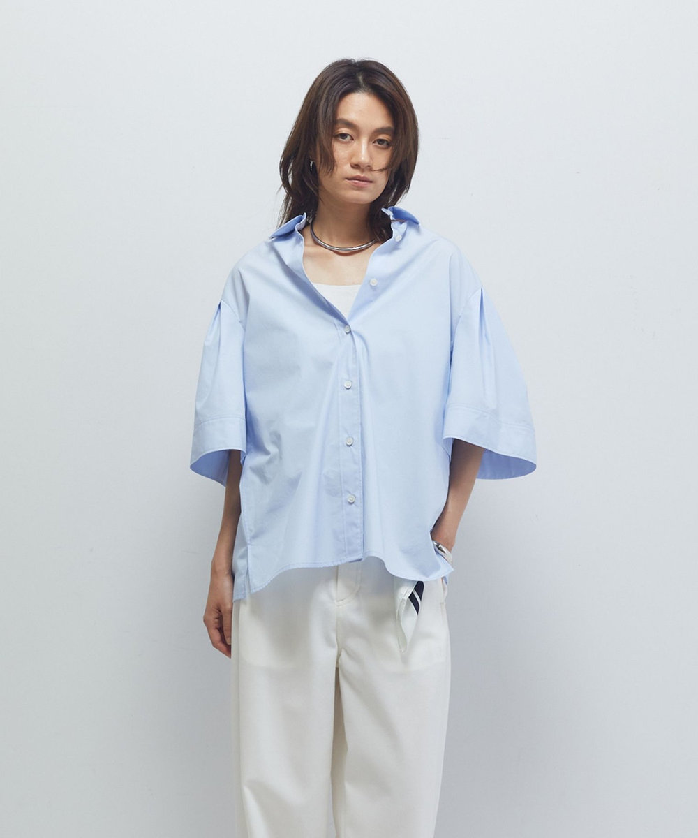 1er Arrondissement フォルムスリーブシャツ サックスブルー