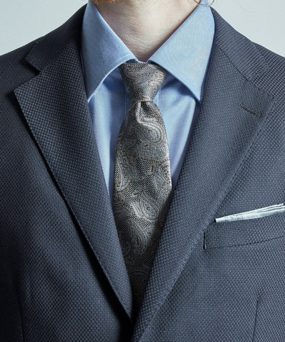MEN'S BIGI 【TIE YOUR TIE/タイユアタイ】ヴィンテージペイズリー柄ネクタイ グレー