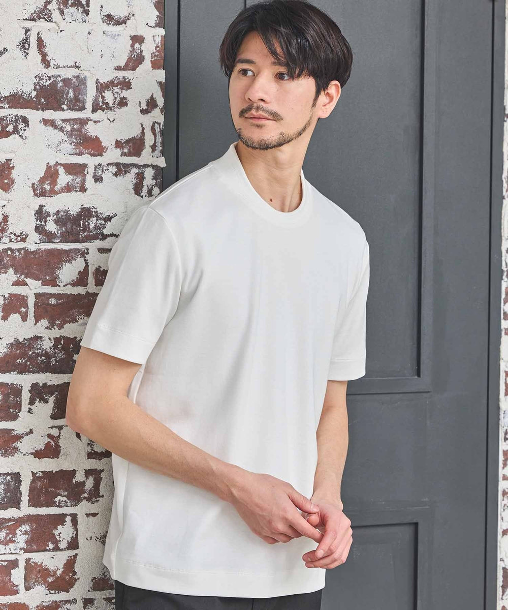 UNION STATION シルケットスムースクルーネックテーラーTシャツ ホワイト