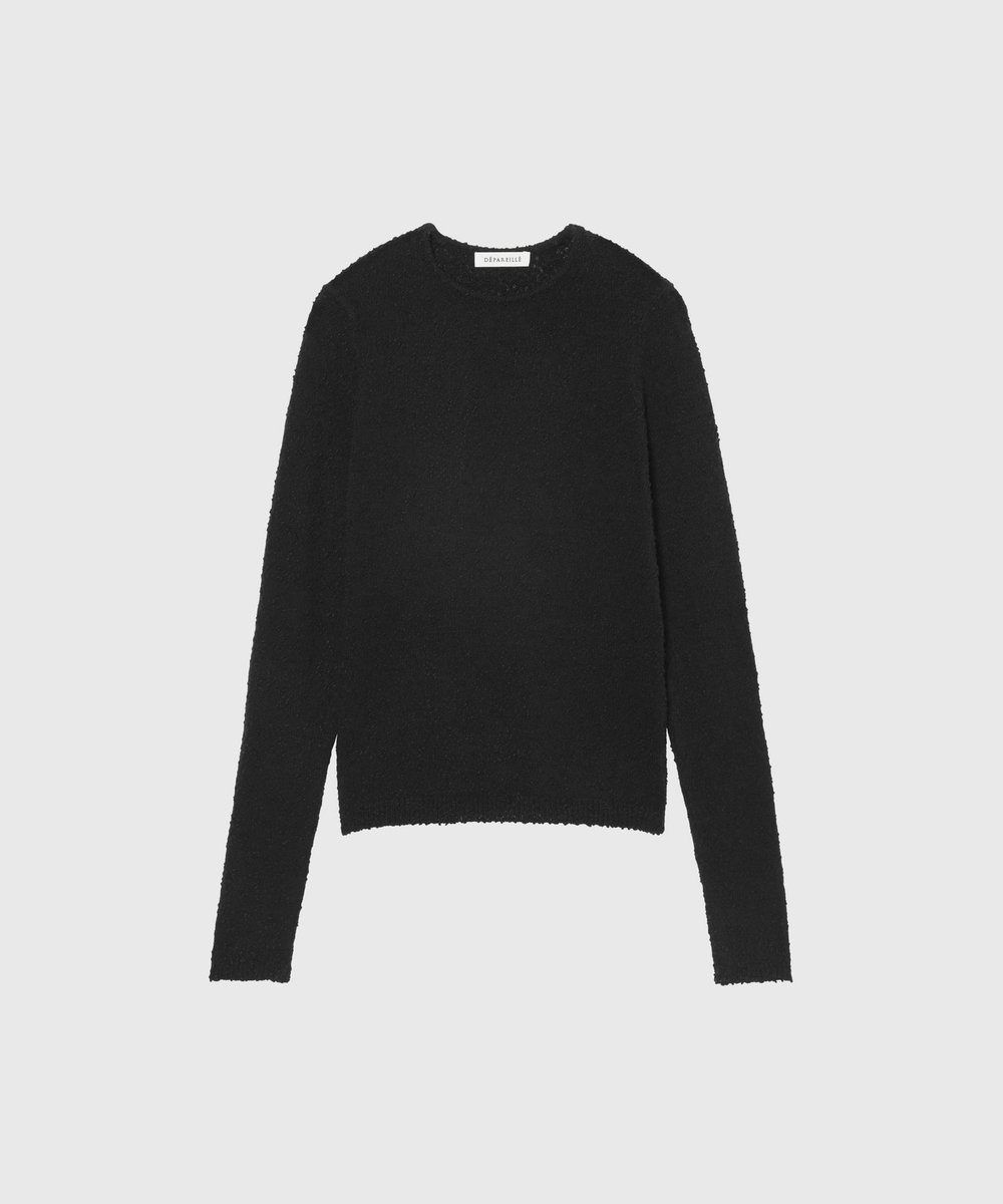 DÉPAREILLÉ SLUB YARN CREW NECK / スラブヤーンクルーネック ブラック