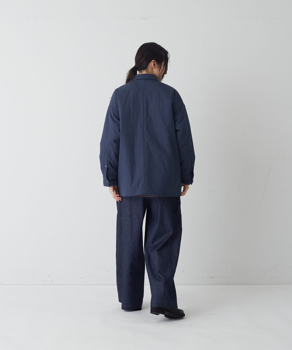 congés payés ADIEU TRISTESSE 中綿入りオーバーシャツ ネイビー