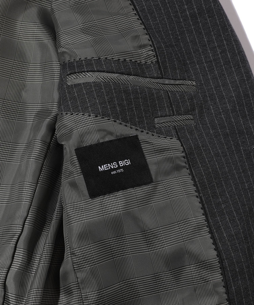MEN'S BIGI 【ACTIVE TAILOR】エクストラTRジャージヘリンボーンプリントテーラードジャケット＜セットアップ・スリーピース対応＞ グレー