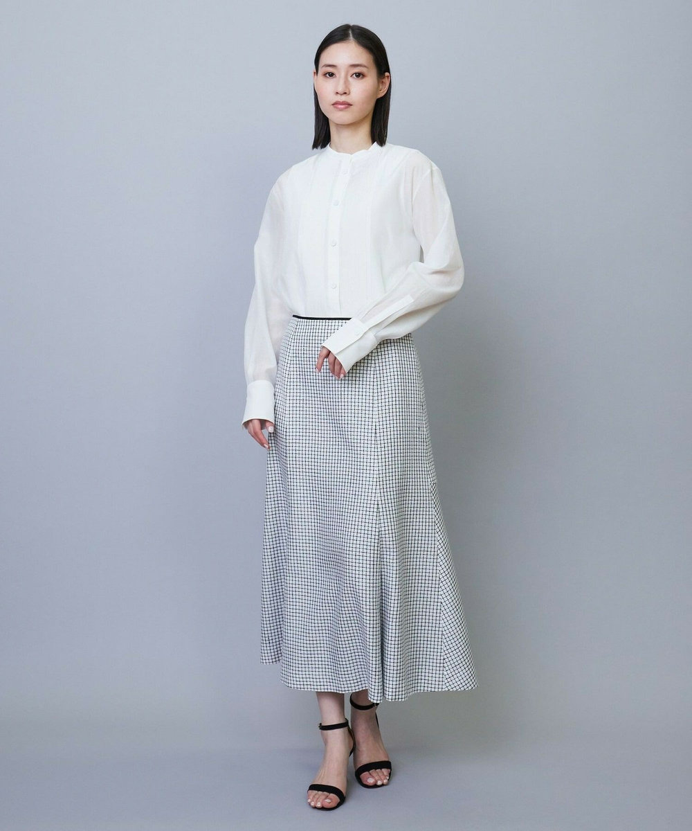 L'EQUIPE COUTURIER シルクテープチェックスカート ブラック