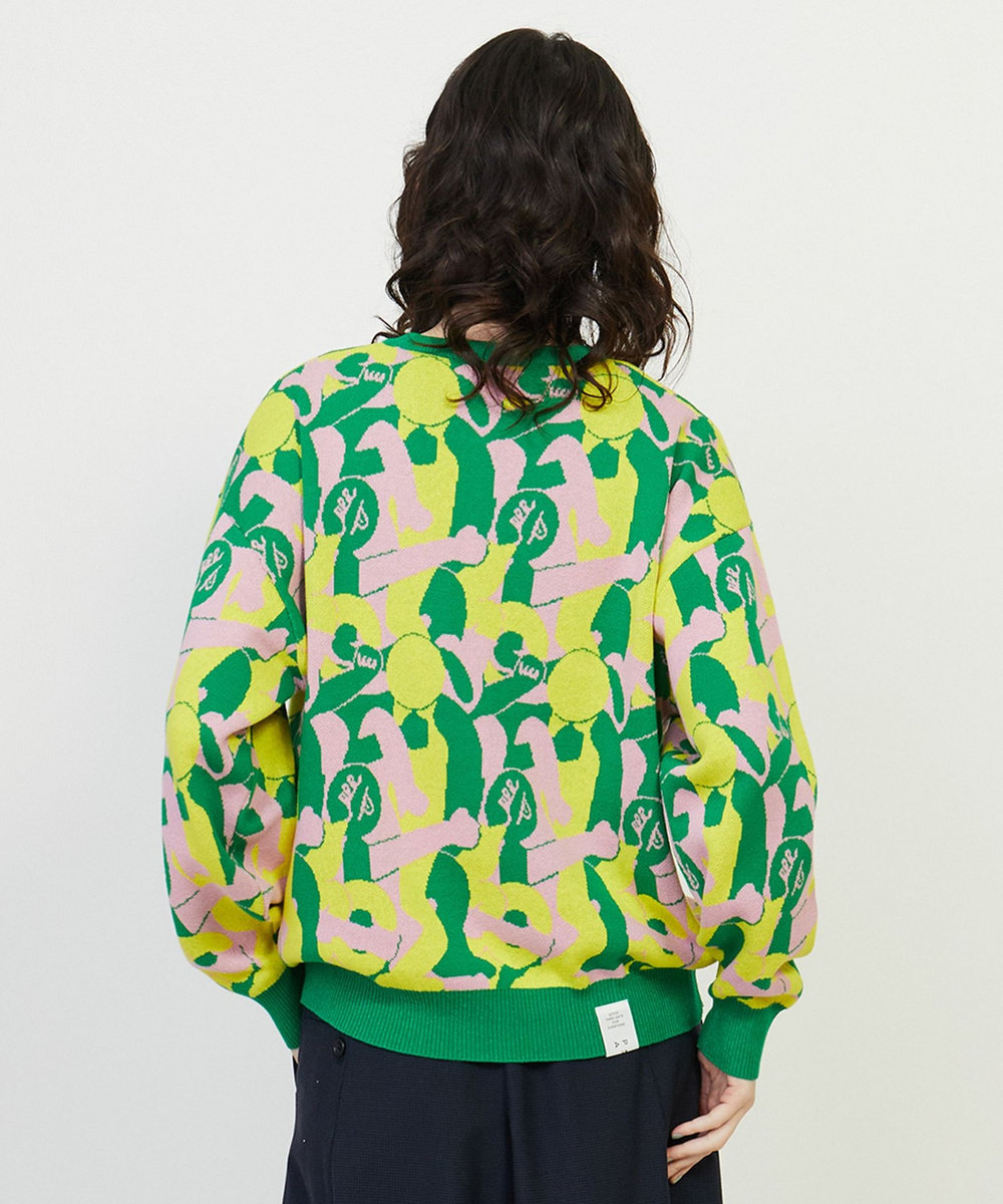 FRAPBOIS ツイスカラー ニット グリーン系その他