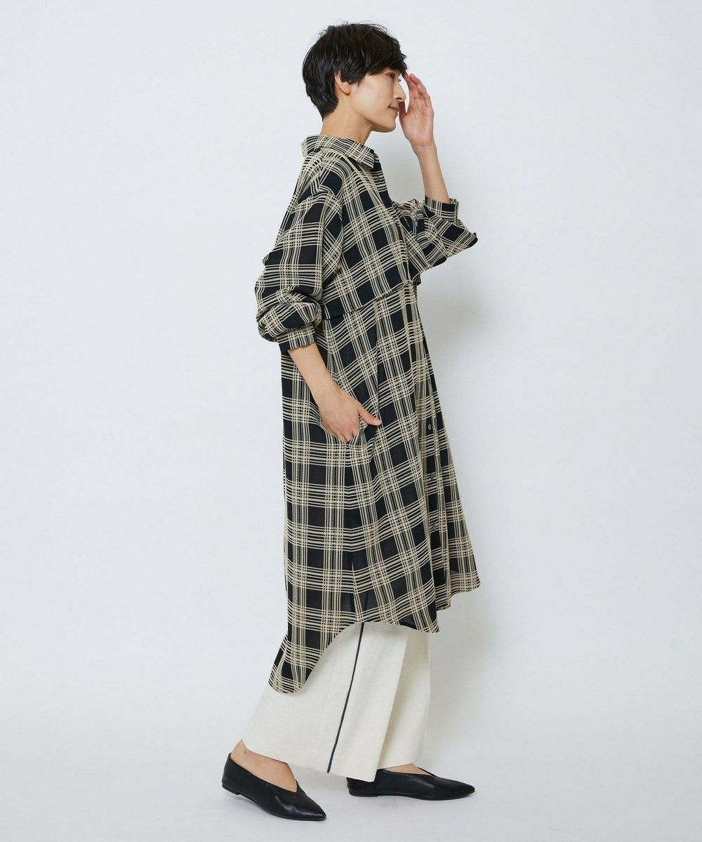MOGA Collection MOGA Collection ジョーゼットチェックシャツワンピース ブラック