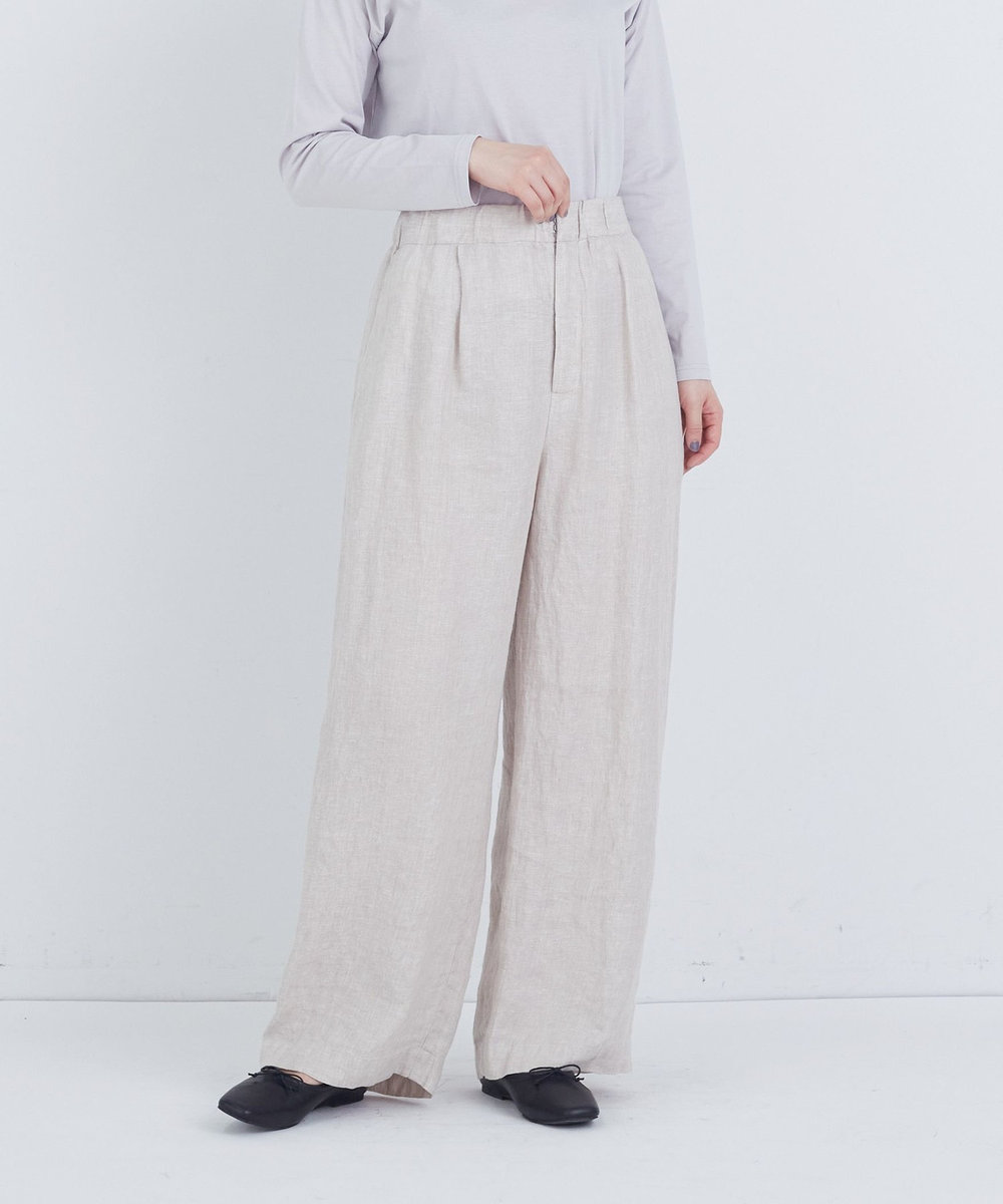 ADIEU TRISTESSE リネンワンタックストレートパンツ キナリ