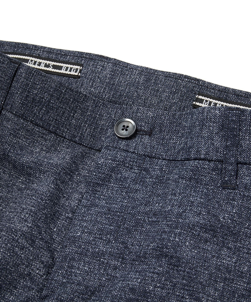MEN'S BIGI 【ACTIVE TAILOR】COOL DOTSメランジプリントスラックス<セットアップ対応> ネイビー