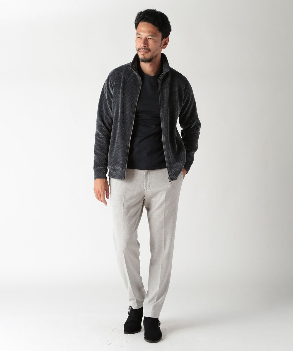 MEN'S BIGI スタンドジップモールジャカードブルゾン ネイビー