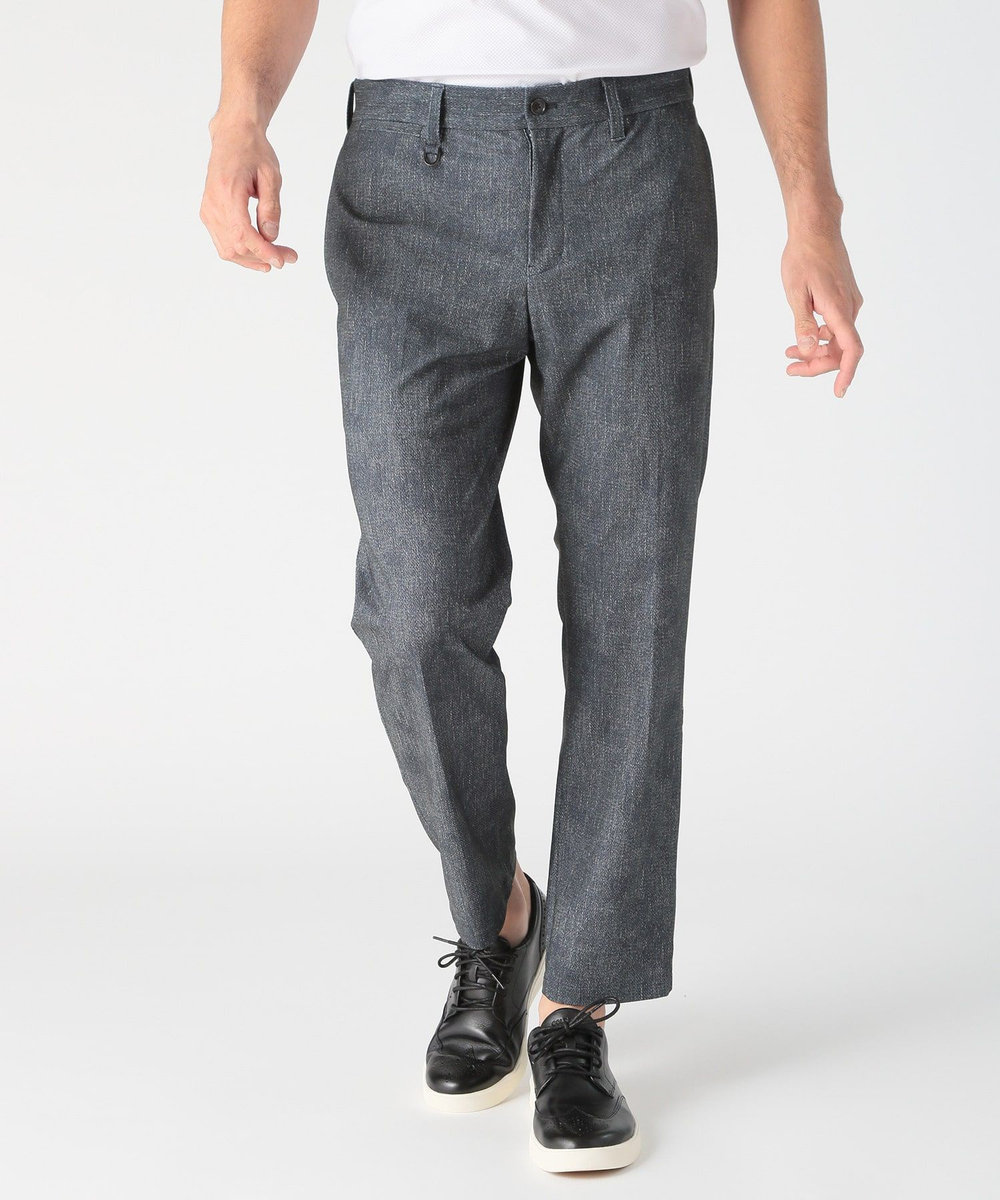 MEN'S BIGI 【COLE HAAN/コール ハーン】別注 トリコットメッシュデニムプリント ストレッチパンツ＜吸水速乾/EASY CARE＞ ネイビー