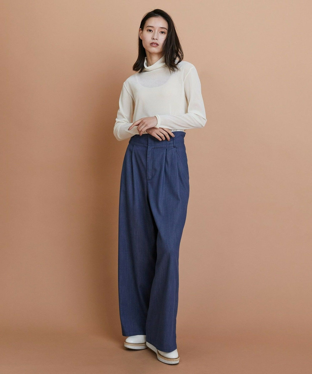 L'EQUIPE リヨセルデニムワイドパンツ ブルー