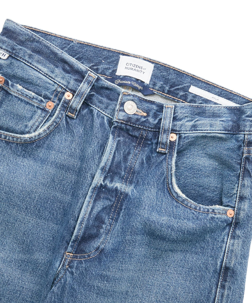 1er Arrondissement ＜CITIZENS OF HUMANITY（シチズンズ オブ ヒューマニティ）＞“AYLA BAGGY CROP PETITE"デニムパンツ ブルー