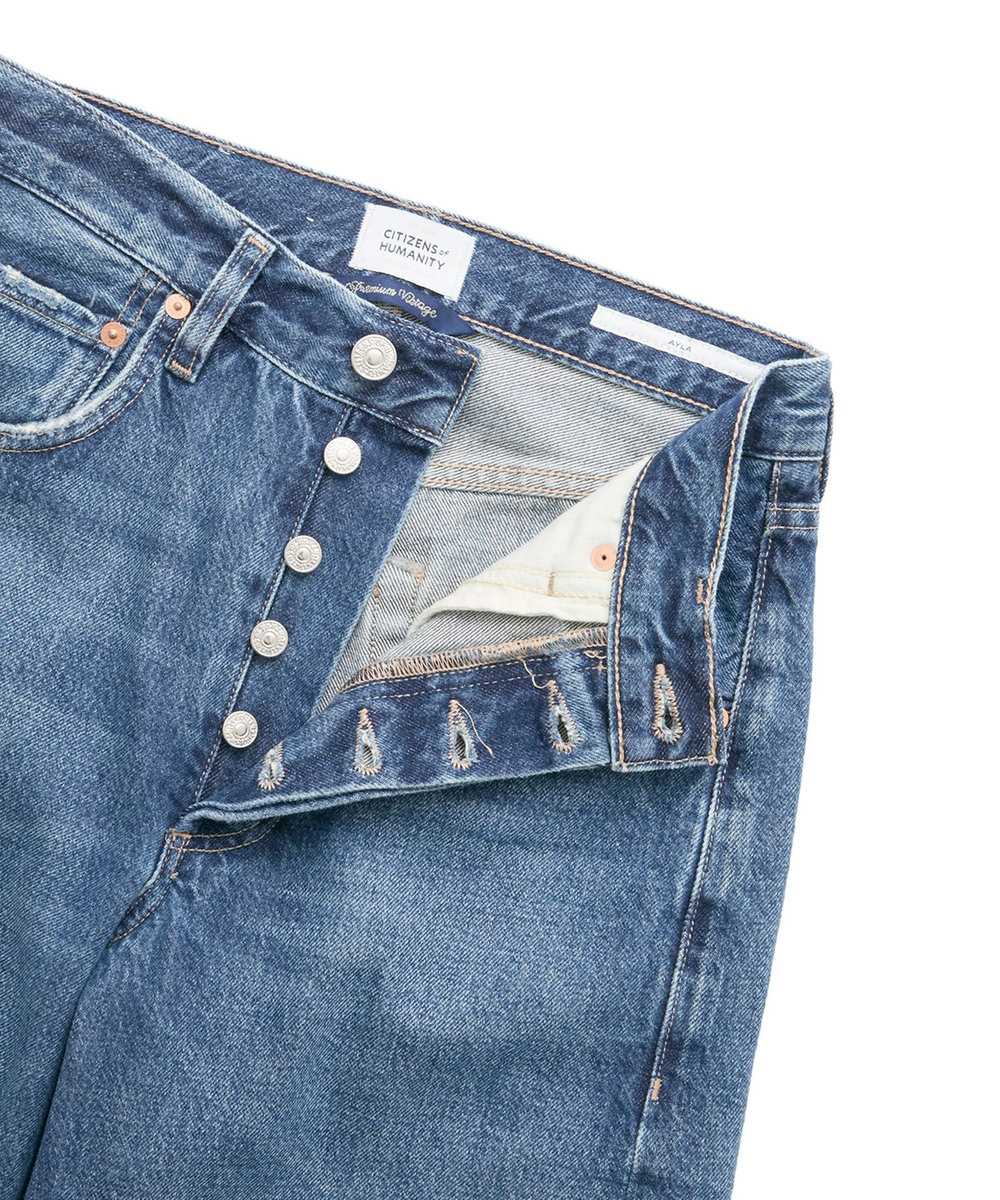 1er Arrondissement ＜CITIZENS OF HUMANITY（シチズンズ オブ ヒューマニティ）＞“AYLA BAGGY CROP PETITE"デニムパンツ ブルー