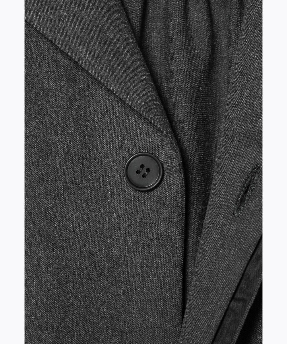 DÉPAREILLÉ WOOL TWILL SHORT SLEEVE COMBINAISON / ウールツイルショートスリーブコンビネゾン チャコールグレー