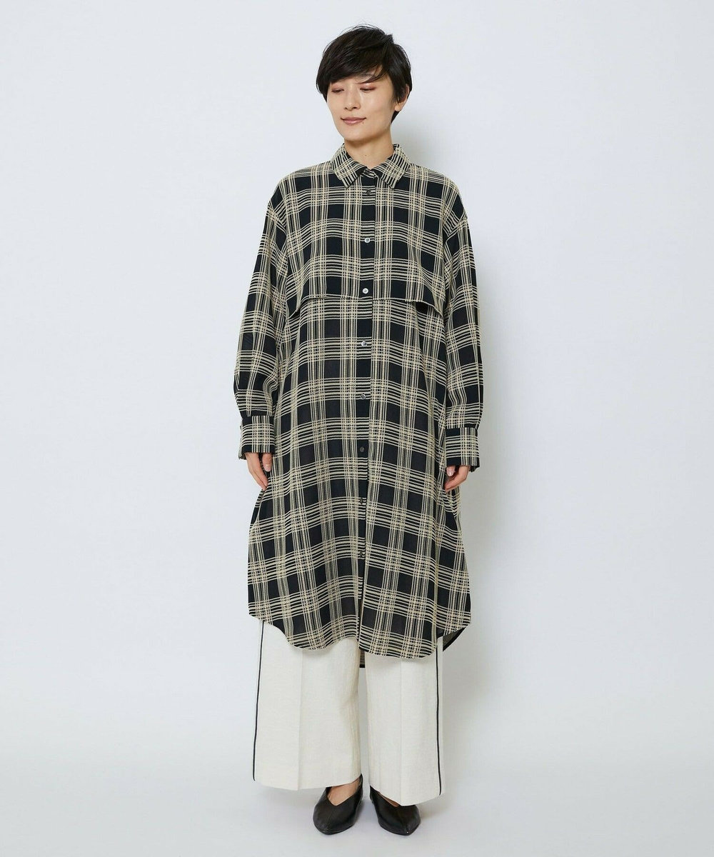 MOGA Collection MOGA Collection ジョーゼットチェックシャツワンピース ブラック