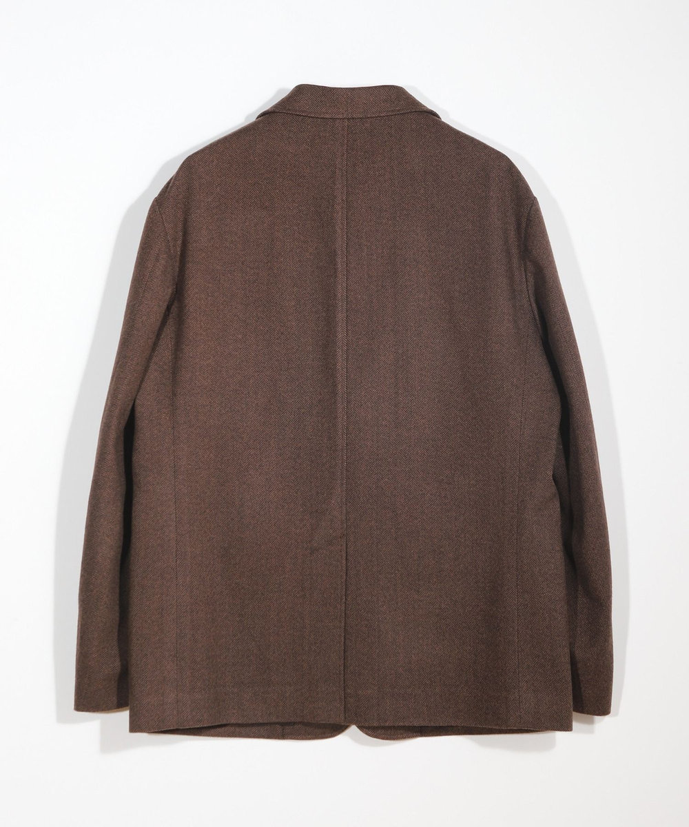 MEN'S BIGI ヘリンボーン柄テーラードジャケット ブラウン