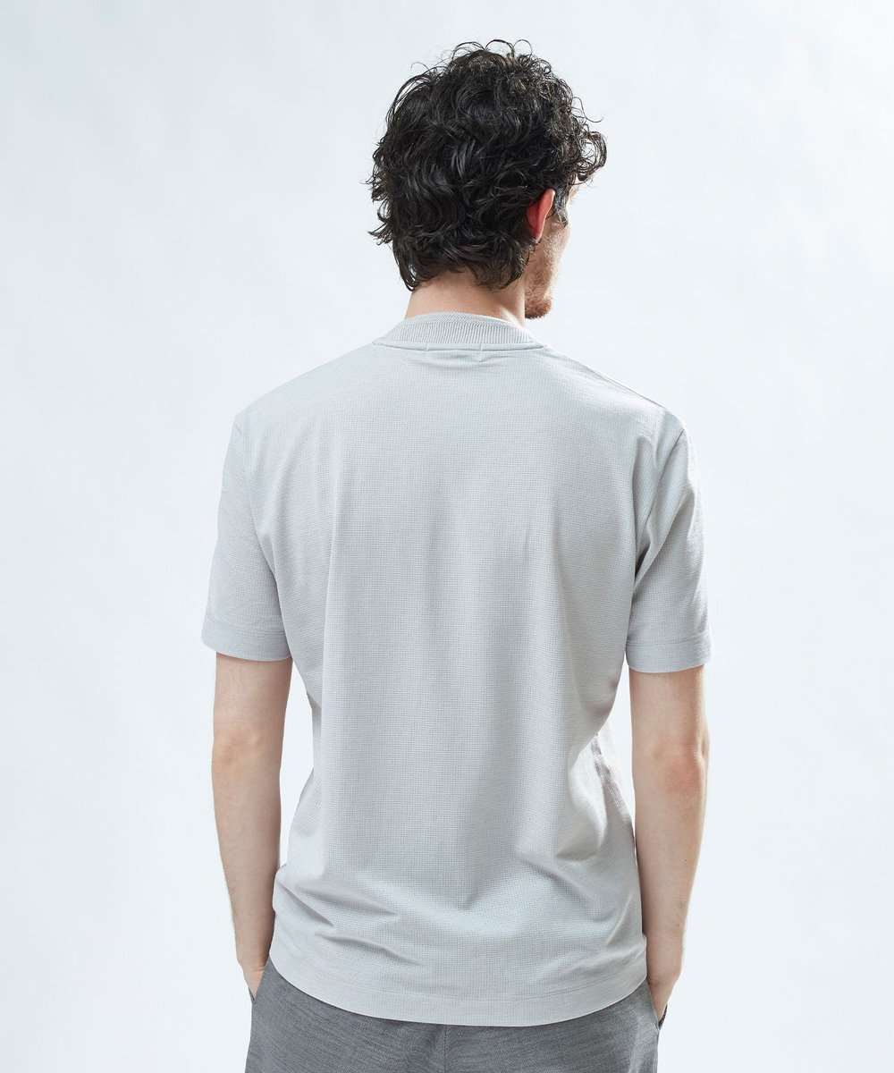 MEN'S BIGI 東レPrimeflex 麻調ドットメッシュ クルーネックTシャツ＜吸水速乾/通気性＞ グレー